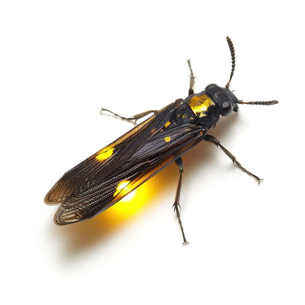 Photo a firefly in white background job id 5dd340070d29446eacf6e85bb7e8dd86