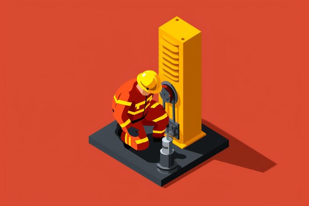 Photo fireman isometric