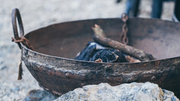 Fireplace Pot And Firewood