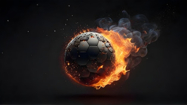 Photo fires ball burning on black background