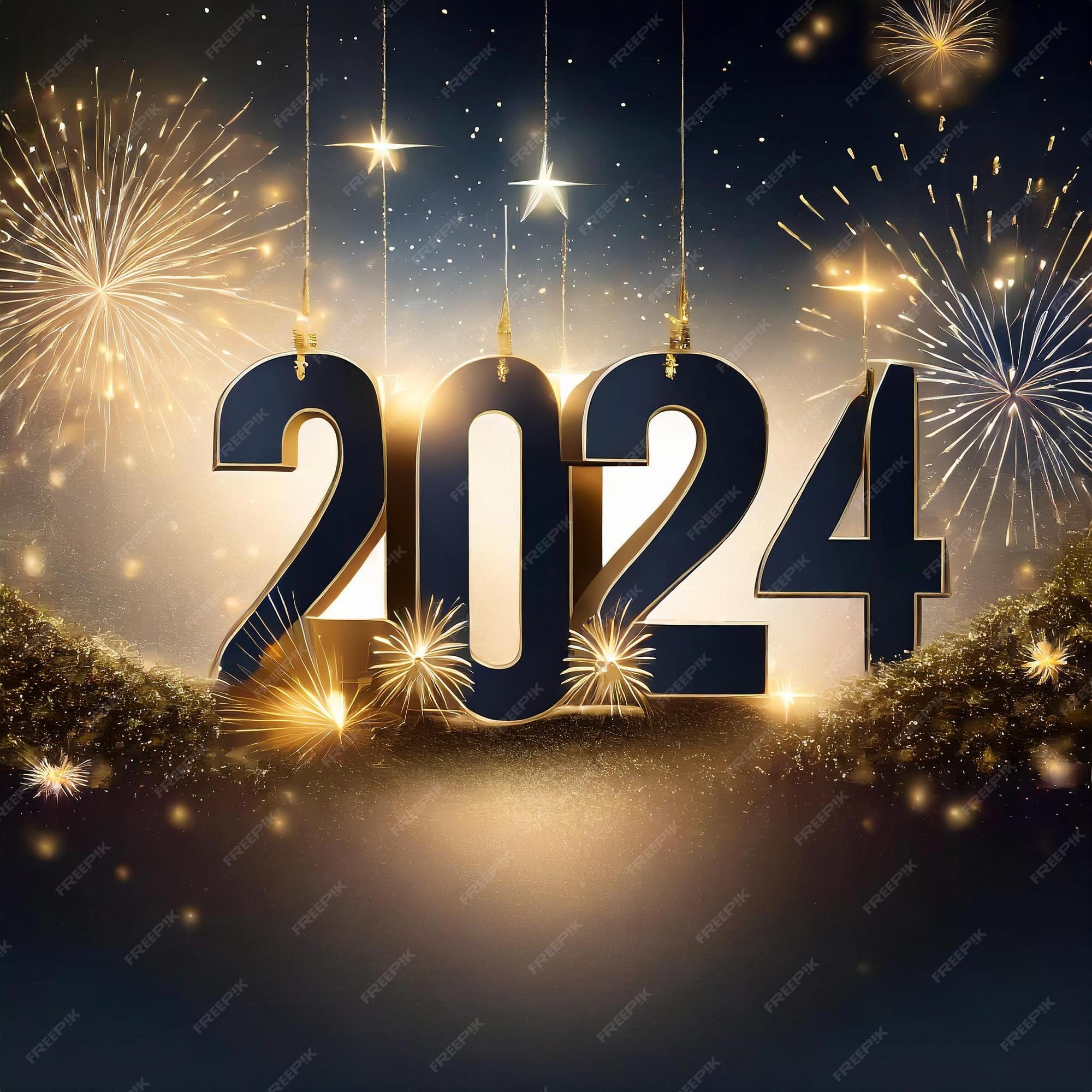 Premium AI Image Fireside Festivities 2024 Numbers Surrounded by
