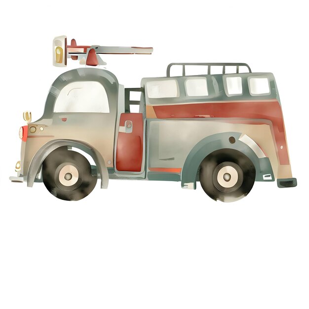 Firetruck illustration isolated on a white background