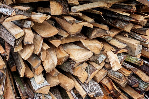 Firewood close-up picture