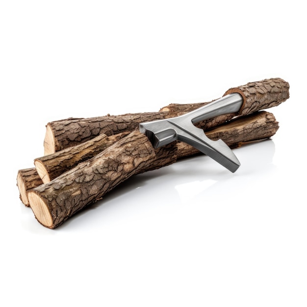 Firewood Log Tongs isolated on white background