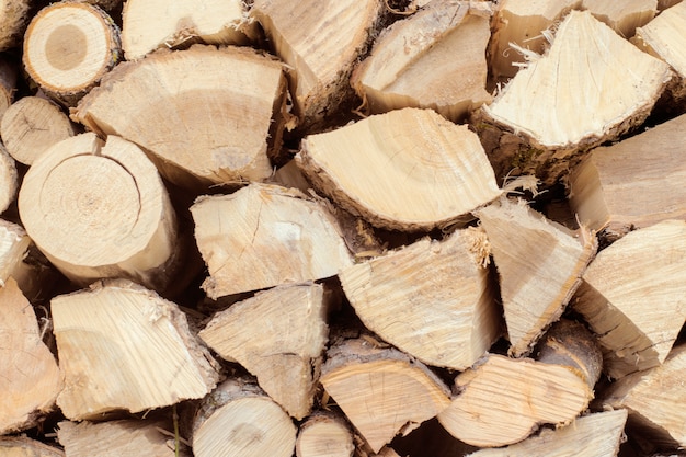 Firewood logs close-up