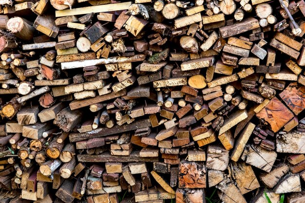 Firewood stack background.