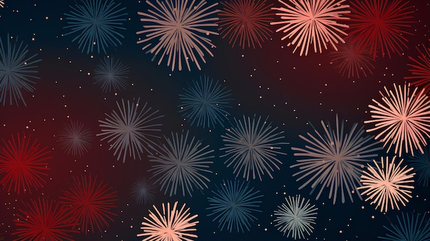 firework blue background vector on a red color