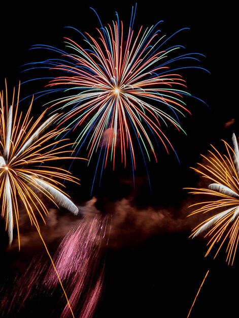 firework celebration new year eve background independence light colorful black sky celebrate