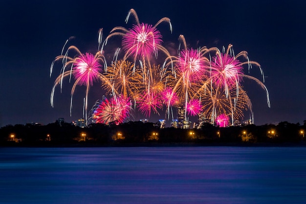 firework display at night