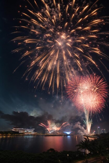 firework at marina bay singapore