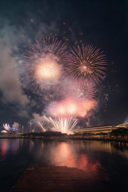 firework at marina bay singapore