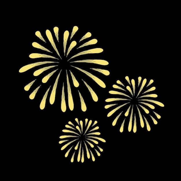 花火の新年ステッカーデザイン