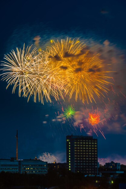 Firework on Victory day in Moscow Russia