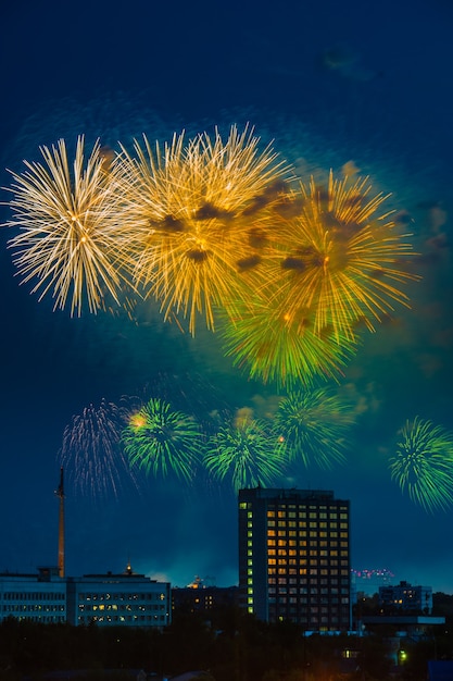 Firework on Victory day in Moscow, Russia