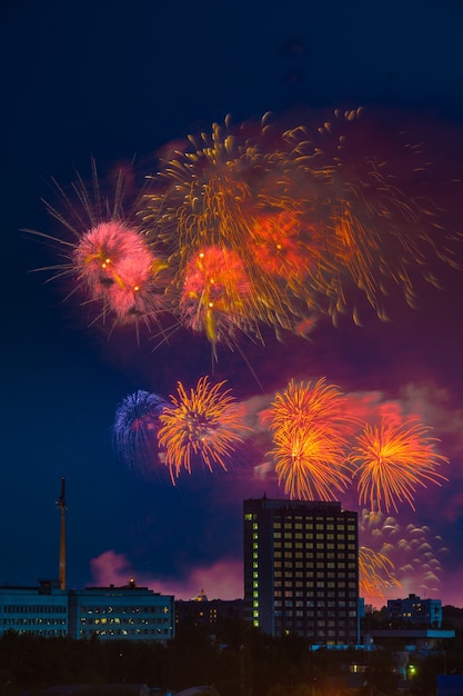 Firework on Victory day in Moscow, Russia