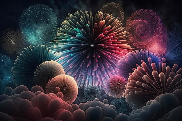 Fireworks background Generative AI