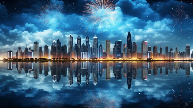 fireworks background HD 8K wallpaper Stock Photographic