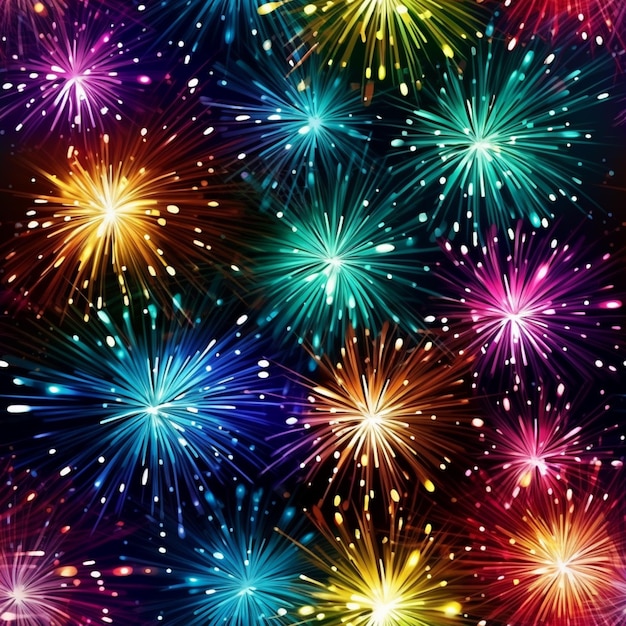 fireworks background with colorful fireworks and stars generative ai