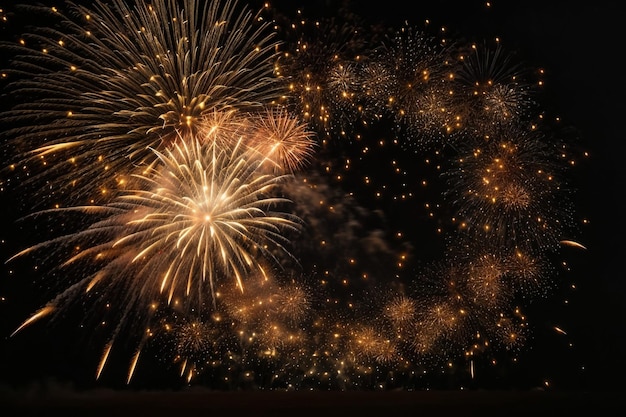 Fireworks on black background for ceremony