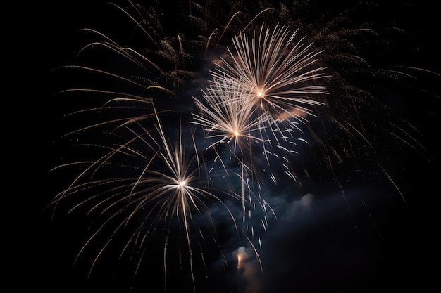 Fireworks in a black sky