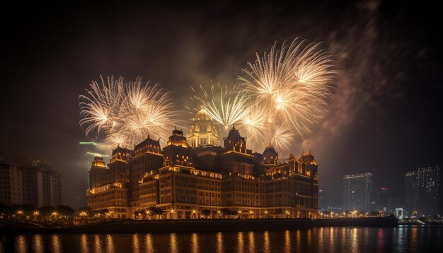 Fireworks over the bombay sapphire hotel