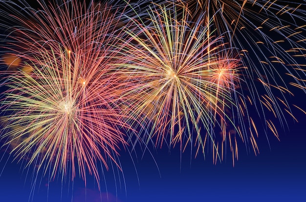 Fireworks celebration and the twilight sky background