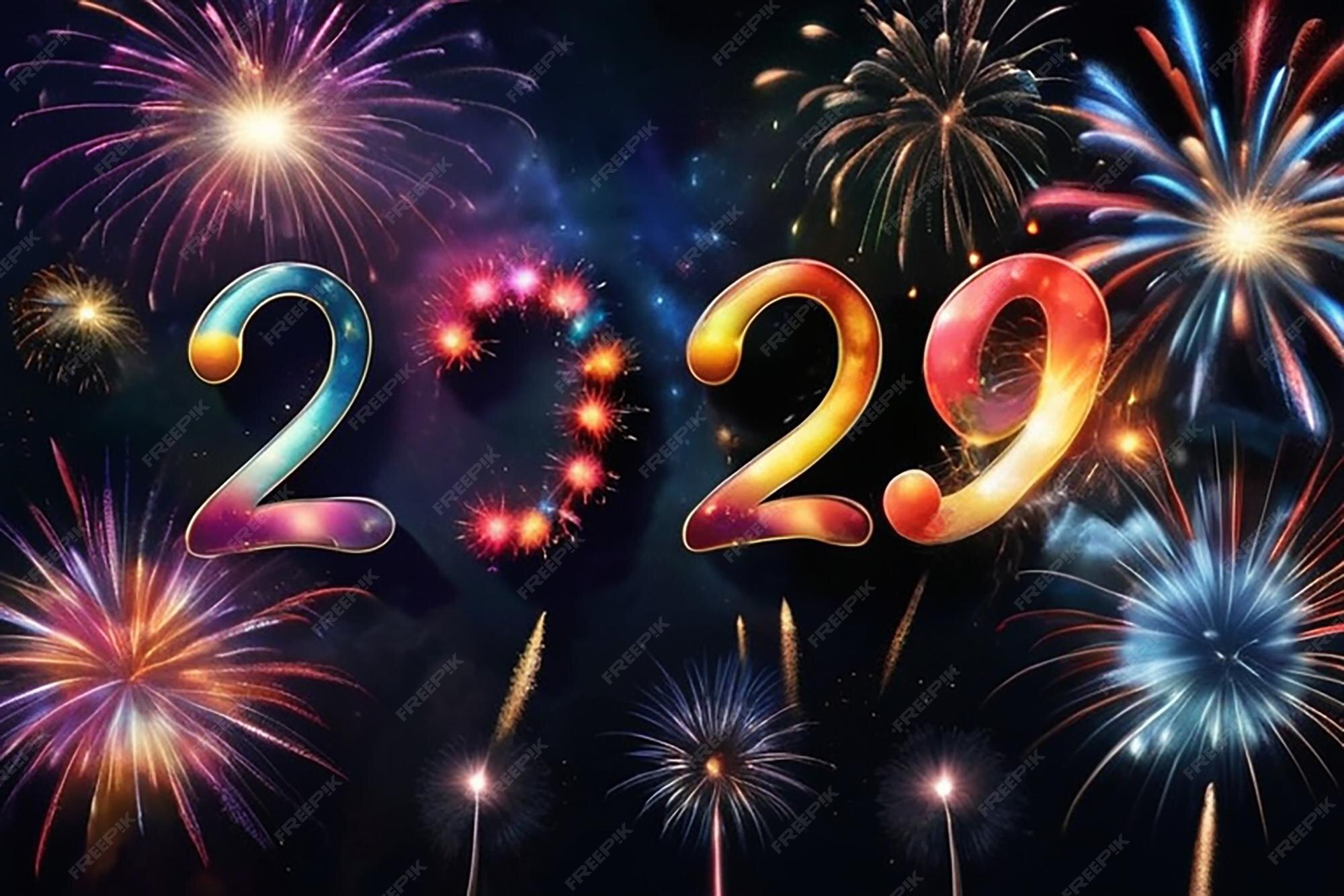 Premium Photo Fireworks Collage 2025 Formed in the Night Sky
