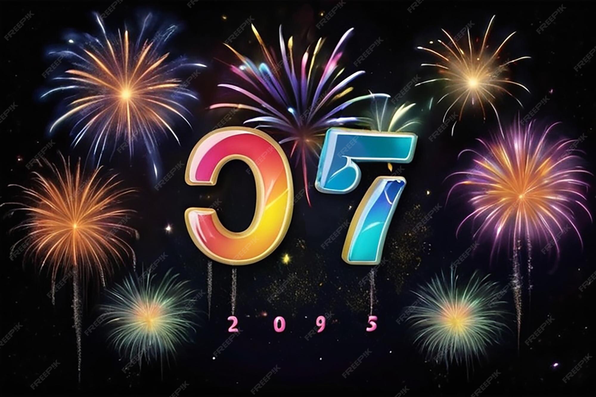 Premium Photo Fireworks Collage 2025 Formed in the Night Sky
