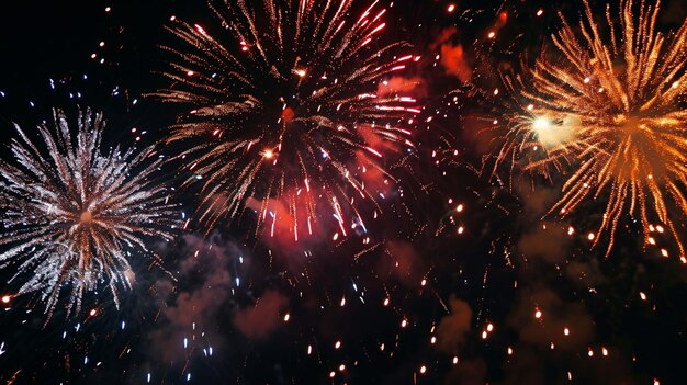 fireworks colorful celebration fireworks isolated on a black sky background Ai Generative
