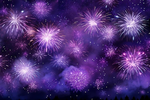 fireworks on a dark purple background
