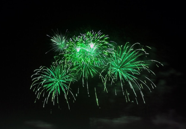 Photo fireworks in the dark sky background