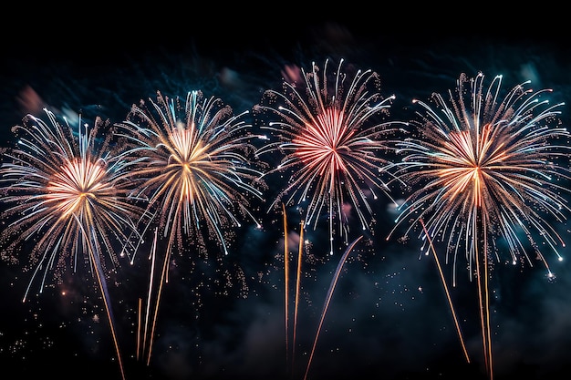 Fireworks in the Dark Sky Black Background