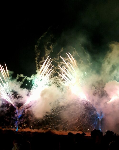 Foto fuochi d'artificio che esplodono nel cielo