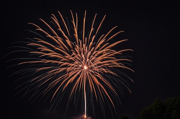 Photo fireworks explodingin the dark night different color illuminating the celebration