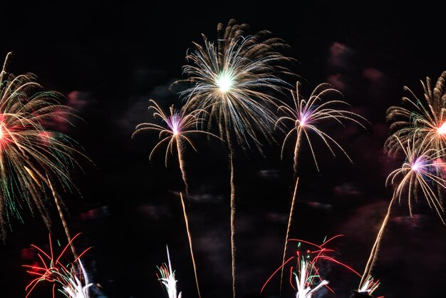 Photo fireworks festival in pattaya, thailand