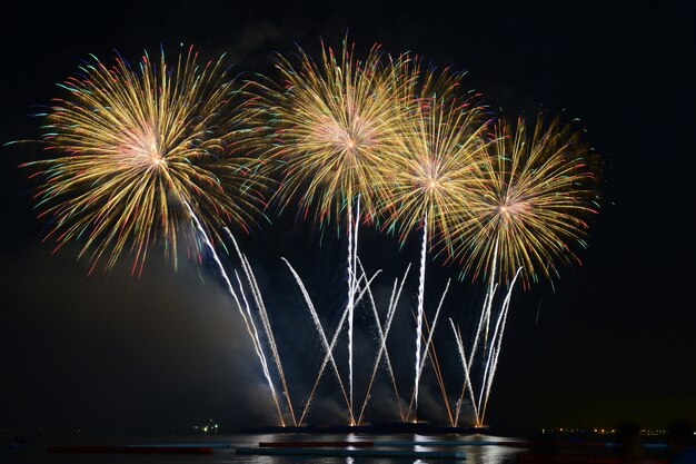 축제에서 불꽃 놀이