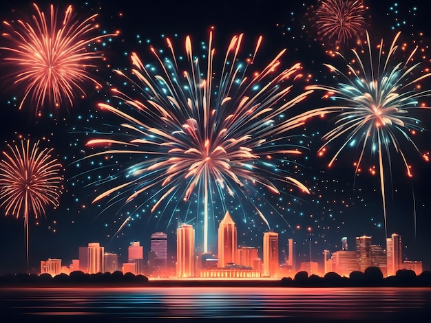 fireworks flat illustration