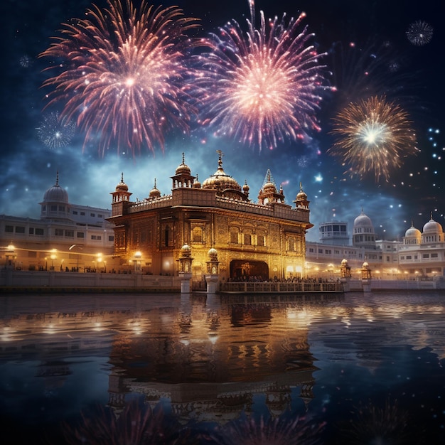 Photo fireworks at golden temple