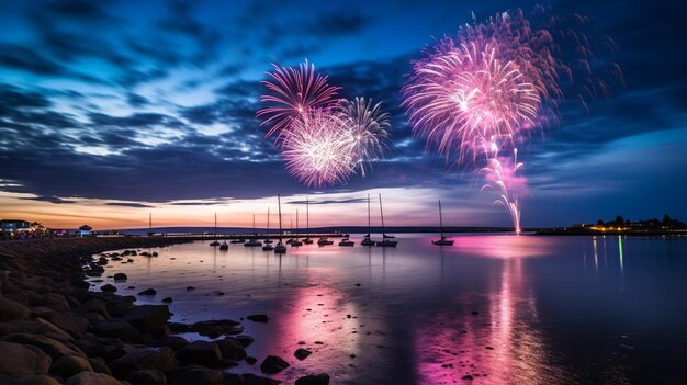 Fireworks over the harbor