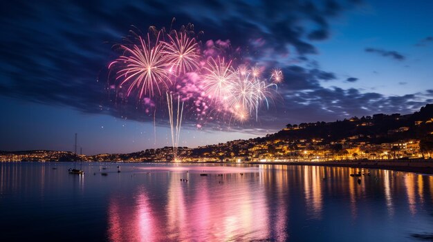 Fireworks over the harbor