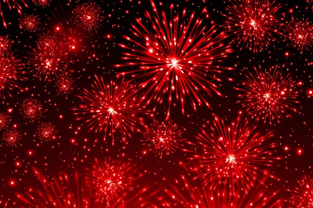 Photo fireworks new year 2024 background in red