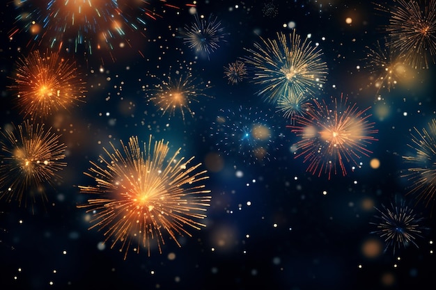 Fireworks new year background concept