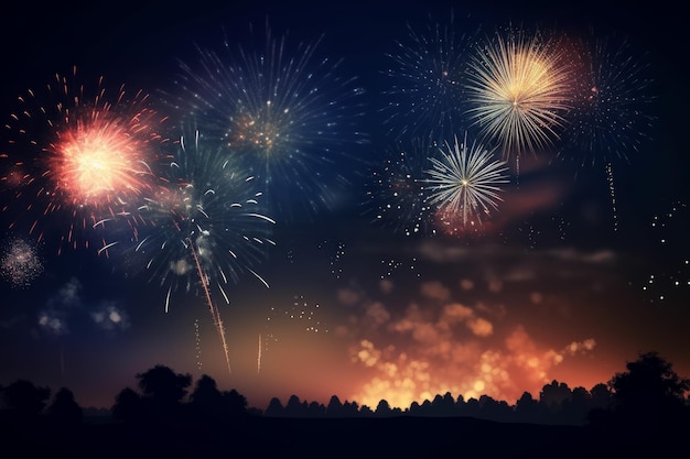 Fireworks night display Generate Ai