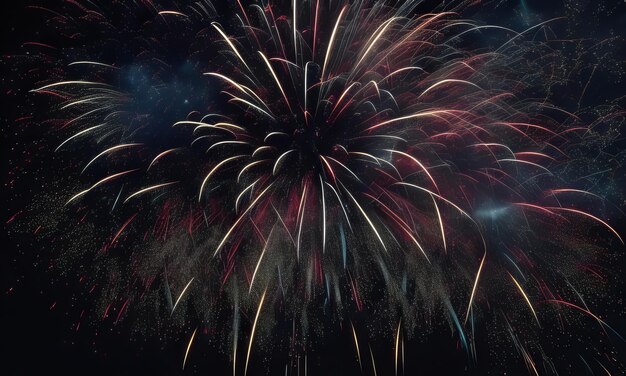 Fireworks on the night sky background