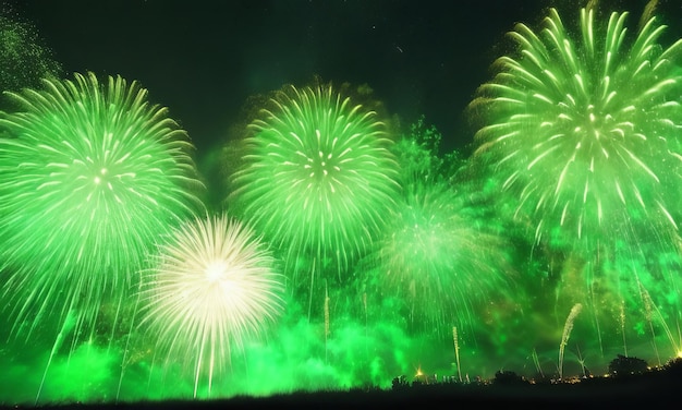 夜空の背景にある花火