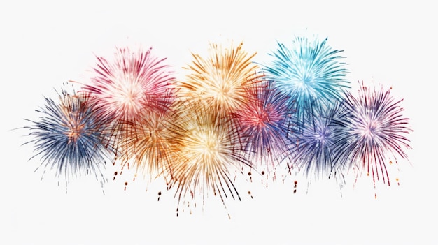 fireworks photorealistic cliparton white background AI generative