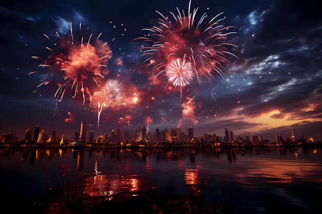 fireworks over the river