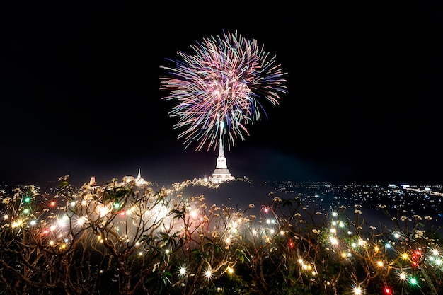 Fireworks show at Khao Wang Phetchaburi Province Thailand