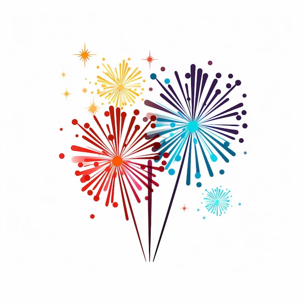 fireworks in the sky with colorful fireworks and stars generative ai