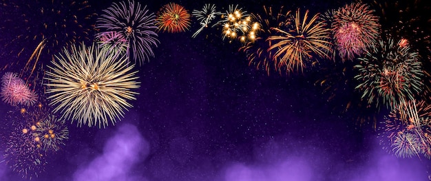 Fireworks with Abstract bokeh background